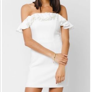French Connection White Off Shoulder Dress